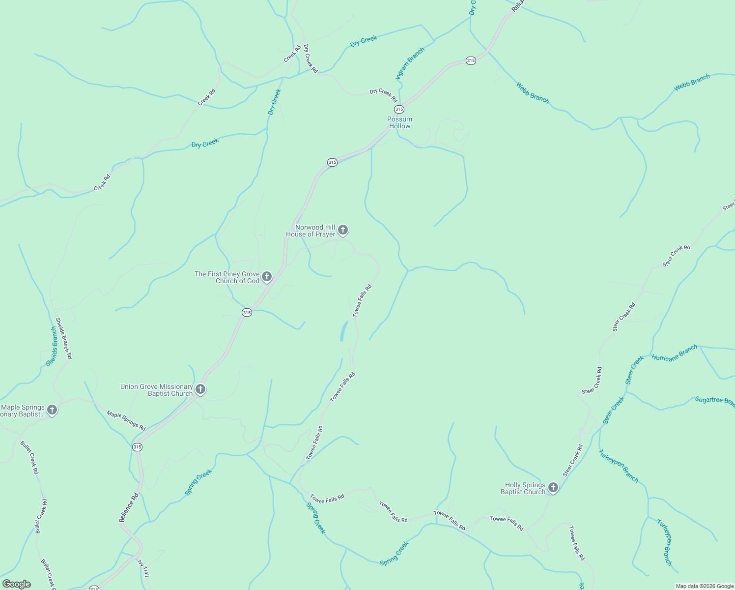 map of restaurants, bars, coffee shops, grocery stores, and more near 241 Towee Falls Road in Tellico Plains