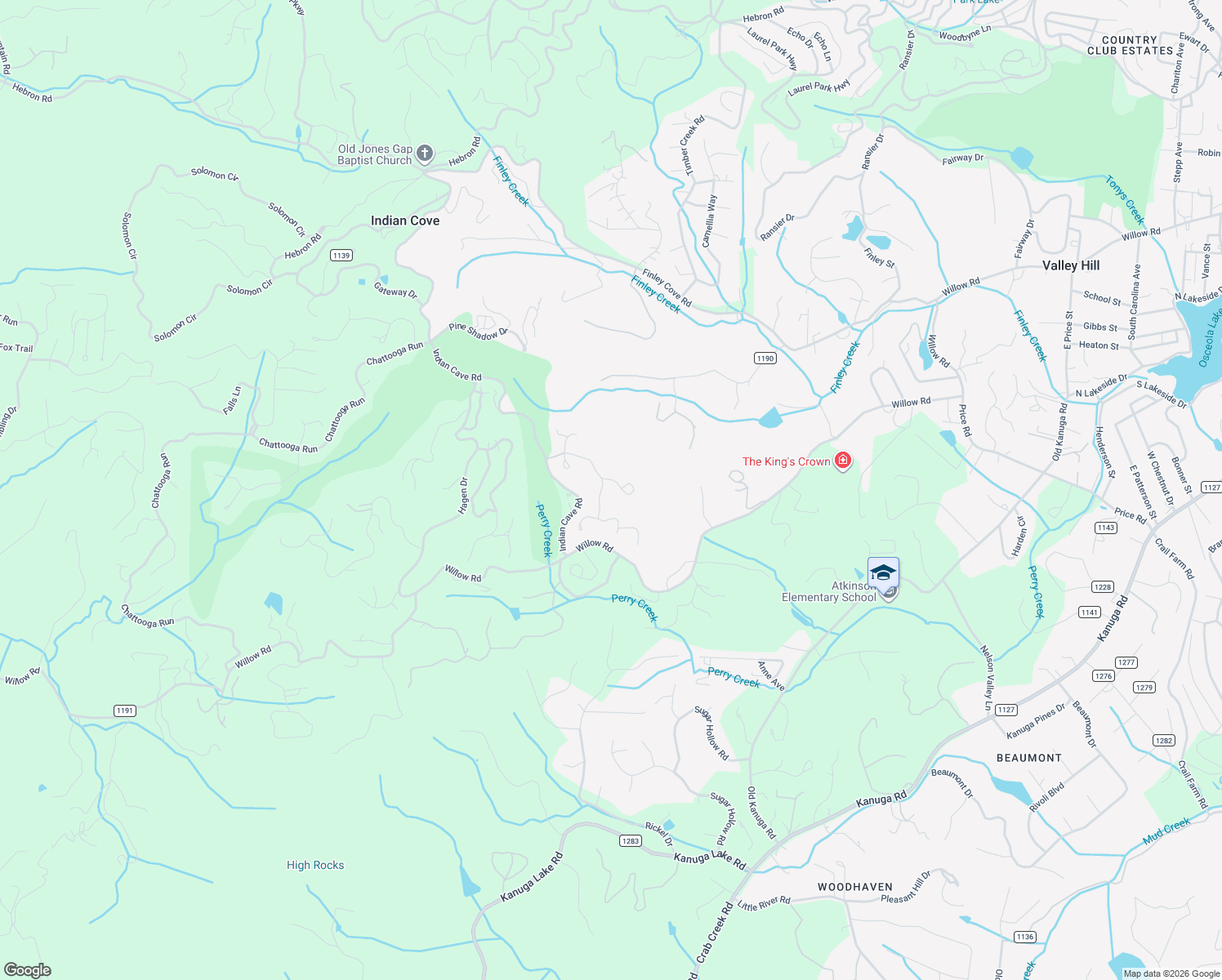 map of restaurants, bars, coffee shops, grocery stores, and more near 115 Little Cherokee Ridge in Hendersonville