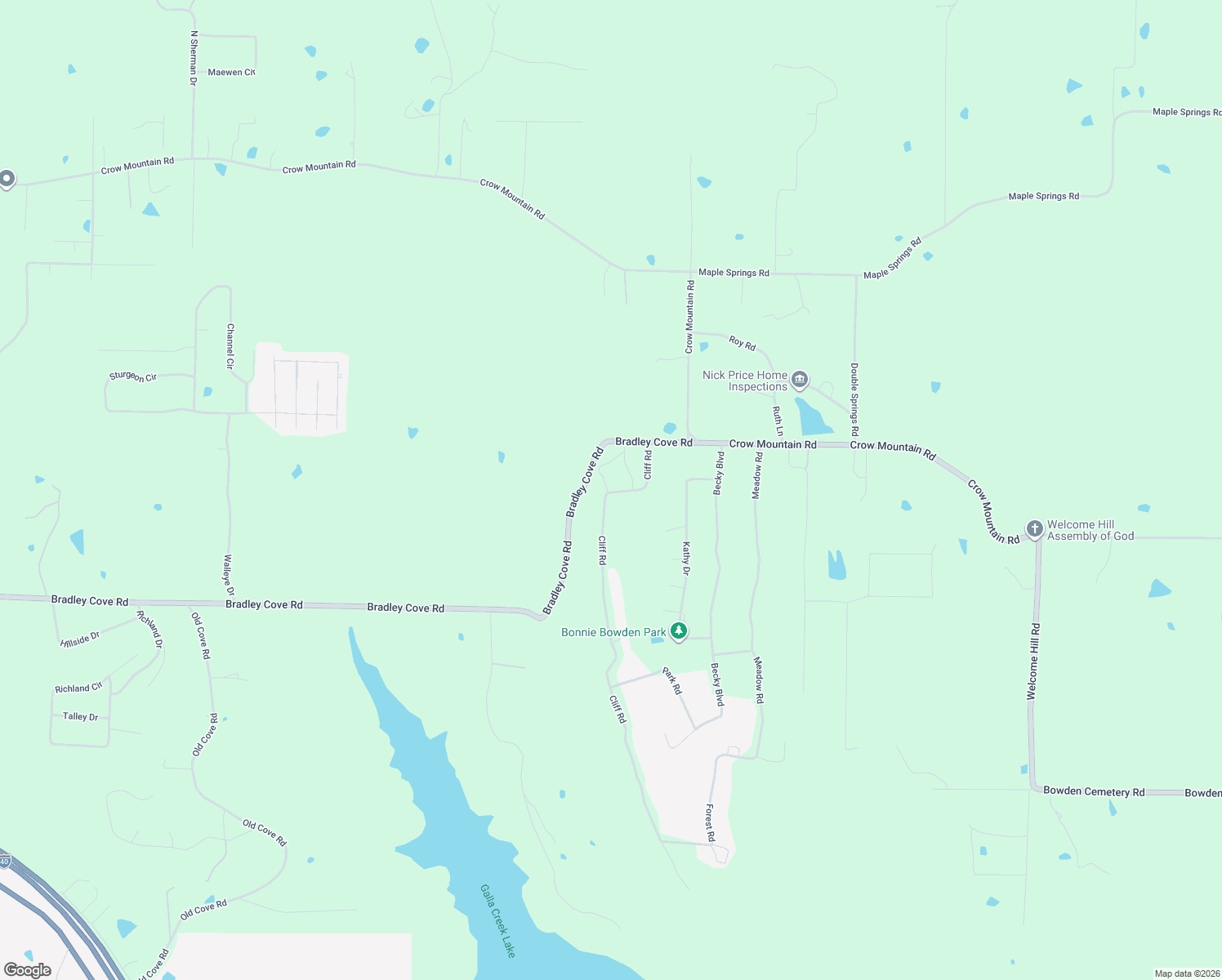 map of restaurants, bars, coffee shops, grocery stores, and more near 191 Cliff Road in Russellville
