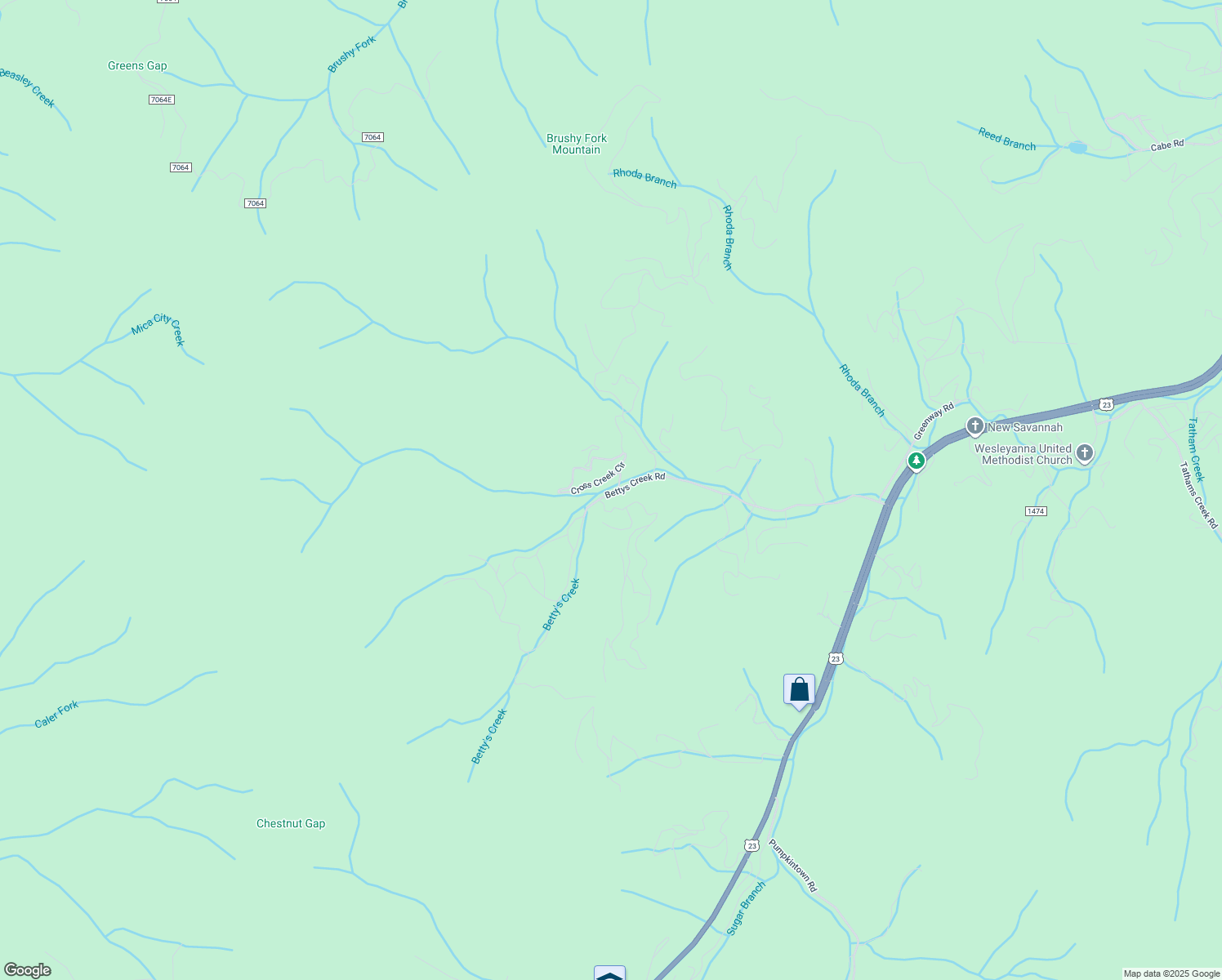 map of restaurants, bars, coffee shops, grocery stores, and more near 842 Bettys Creek Road in Sylva