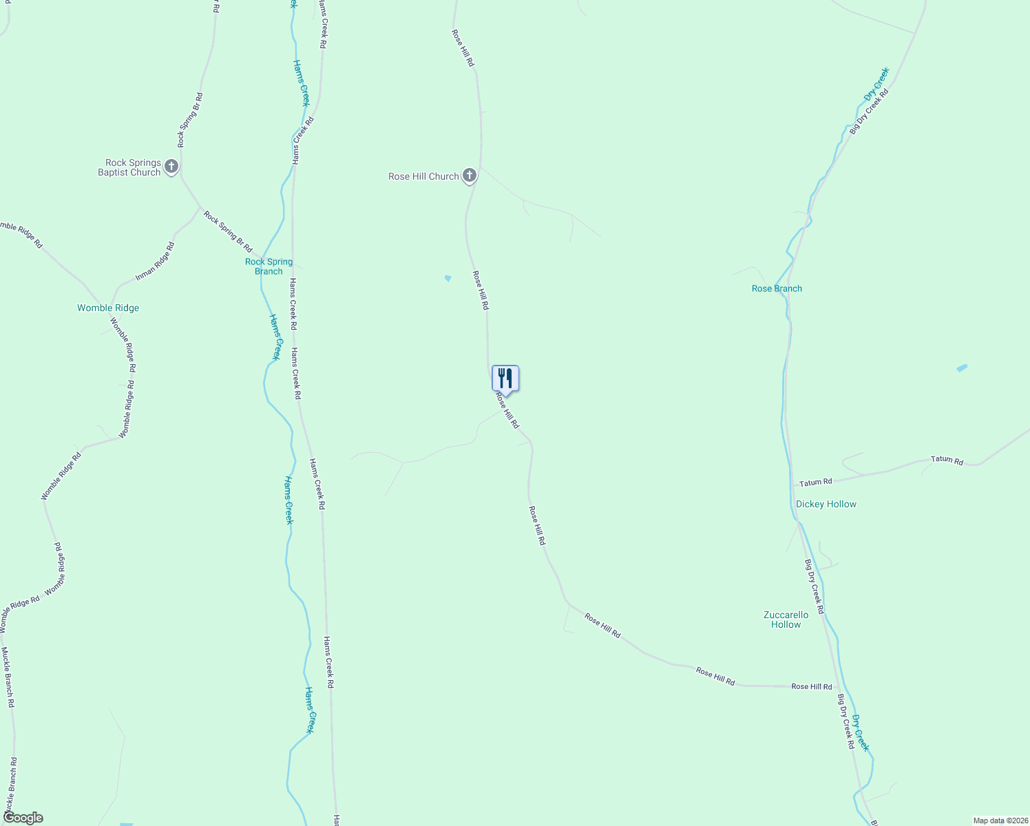 map of restaurants, bars, coffee shops, grocery stores, and more near 955 Rose Hill Road in Pulaski