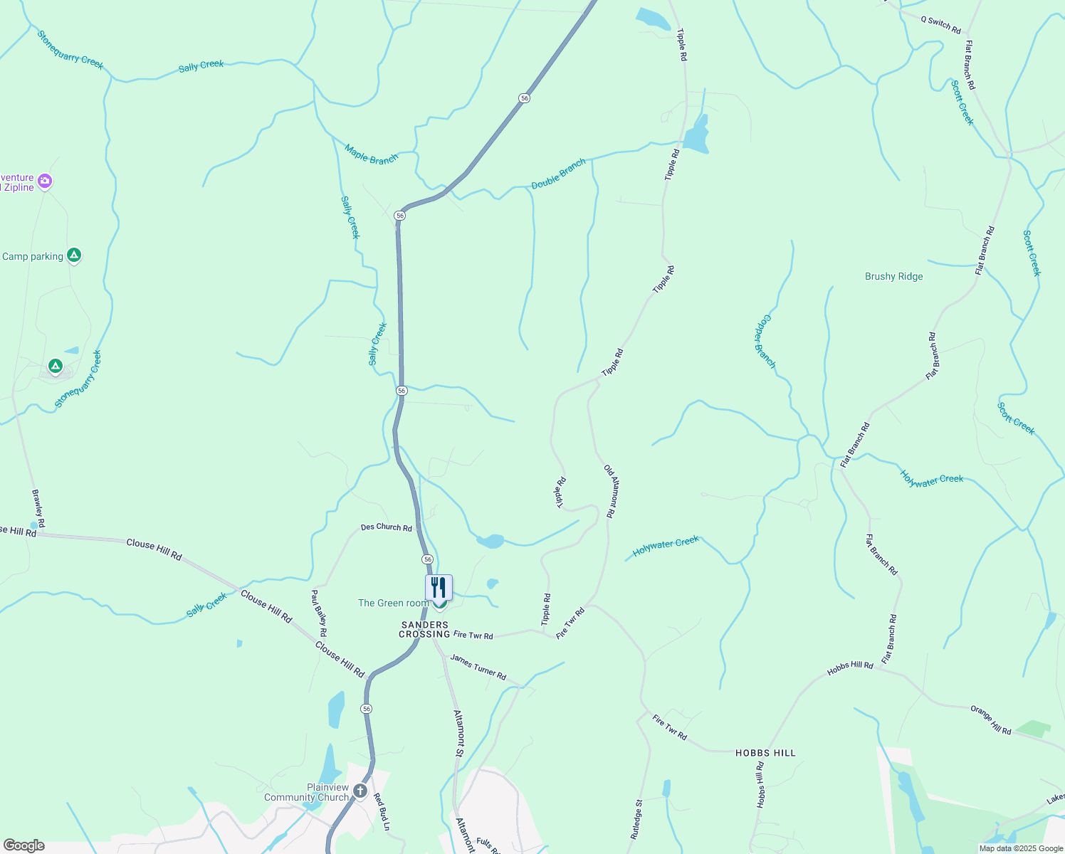 map of restaurants, bars, coffee shops, grocery stores, and more near in Tracy City