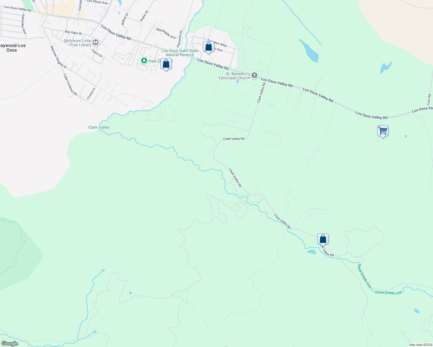 map of restaurants, bars, coffee shops, grocery stores, and more near 2715 Clark Valley Road in Baywood-Los Osos