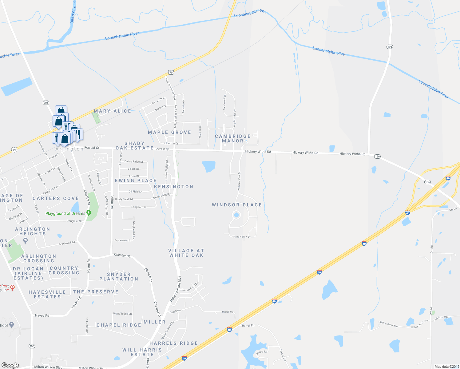 map of restaurants, bars, coffee shops, grocery stores, and more near 6080 Upper Granger Cove in Arlington