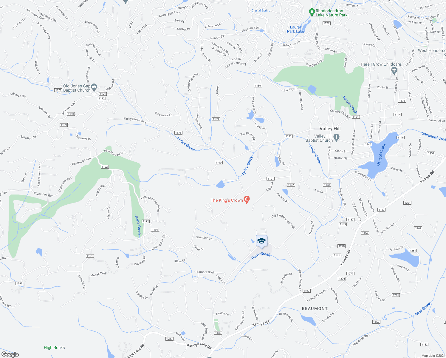 map of restaurants, bars, coffee shops, grocery stores, and more near 241 Ore Brae Lane in Hendersonville