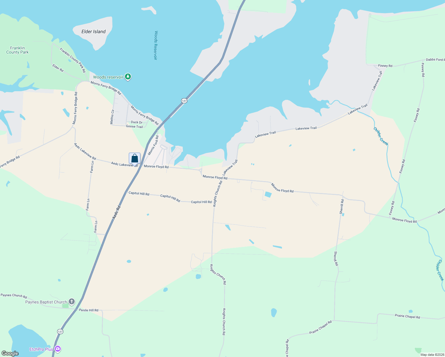 map of restaurants, bars, coffee shops, grocery stores, and more near 4362 Knights Church Road in Decherd