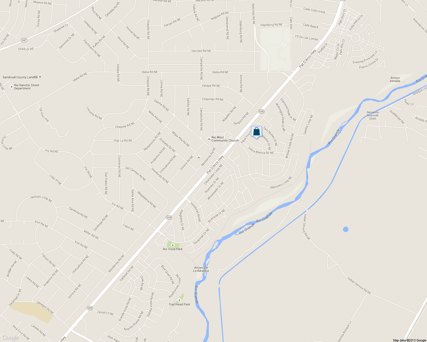 map of restaurants, bars, coffee shops, grocery stores, and more near 1949 Clearwater Loop Northeast in Rio Rancho