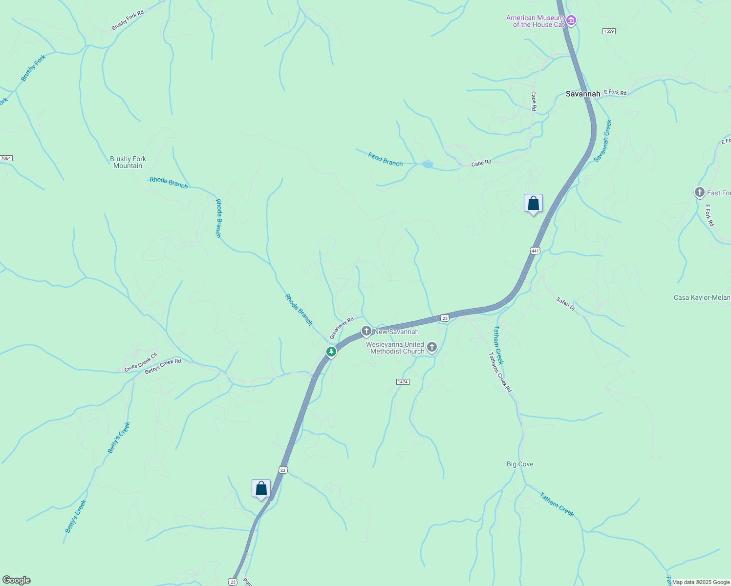 map of restaurants, bars, coffee shops, grocery stores, and more near 215 Honeysuckle Lane in Sylva