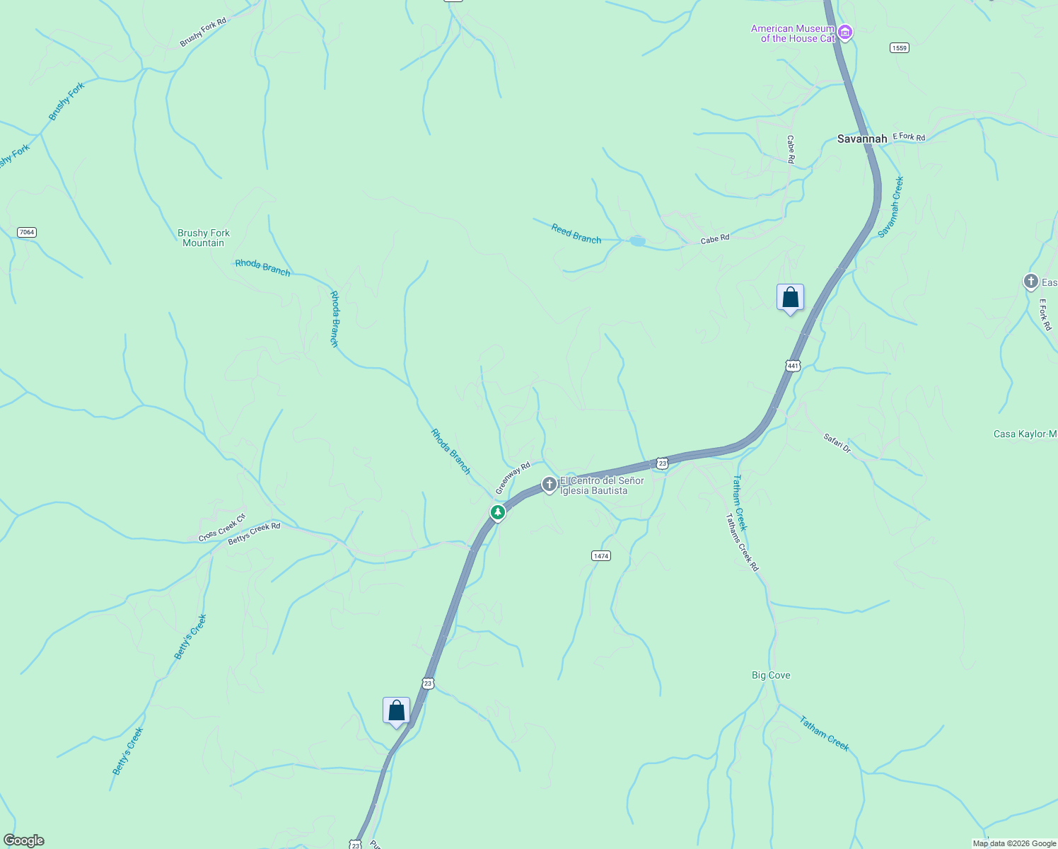 map of restaurants, bars, coffee shops, grocery stores, and more near 78 Honeysuckle Lane in Sylva