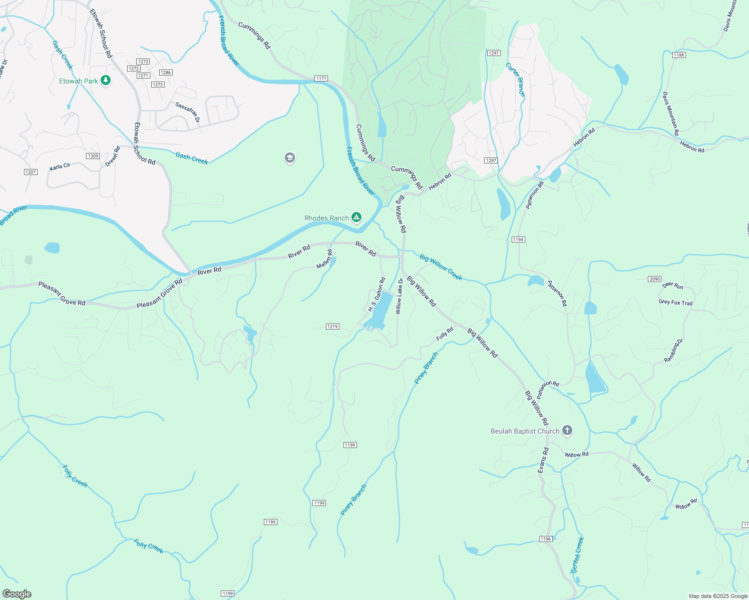 map of restaurants, bars, coffee shops, grocery stores, and more near 91 Willow Way in Hendersonville