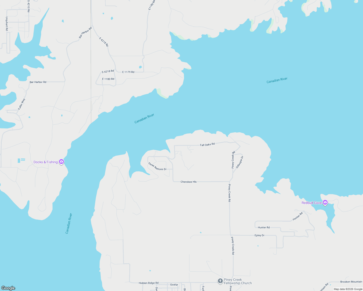 map of restaurants, bars, coffee shops, grocery stores, and more near 340 Tall Oaks Road in Stigler