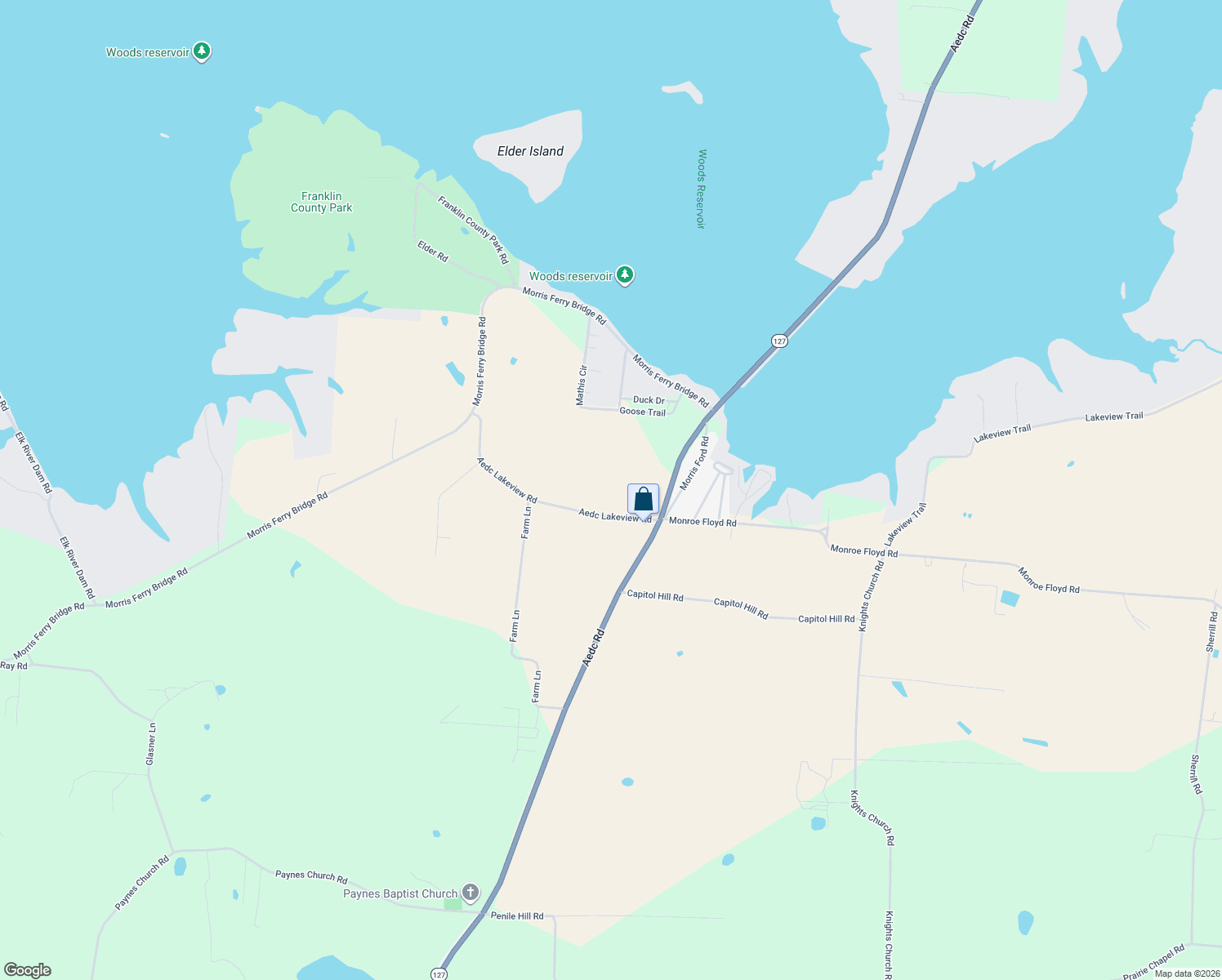 map of restaurants, bars, coffee shops, grocery stores, and more near 118 Aedc Lakeview Rd in Estill Springs