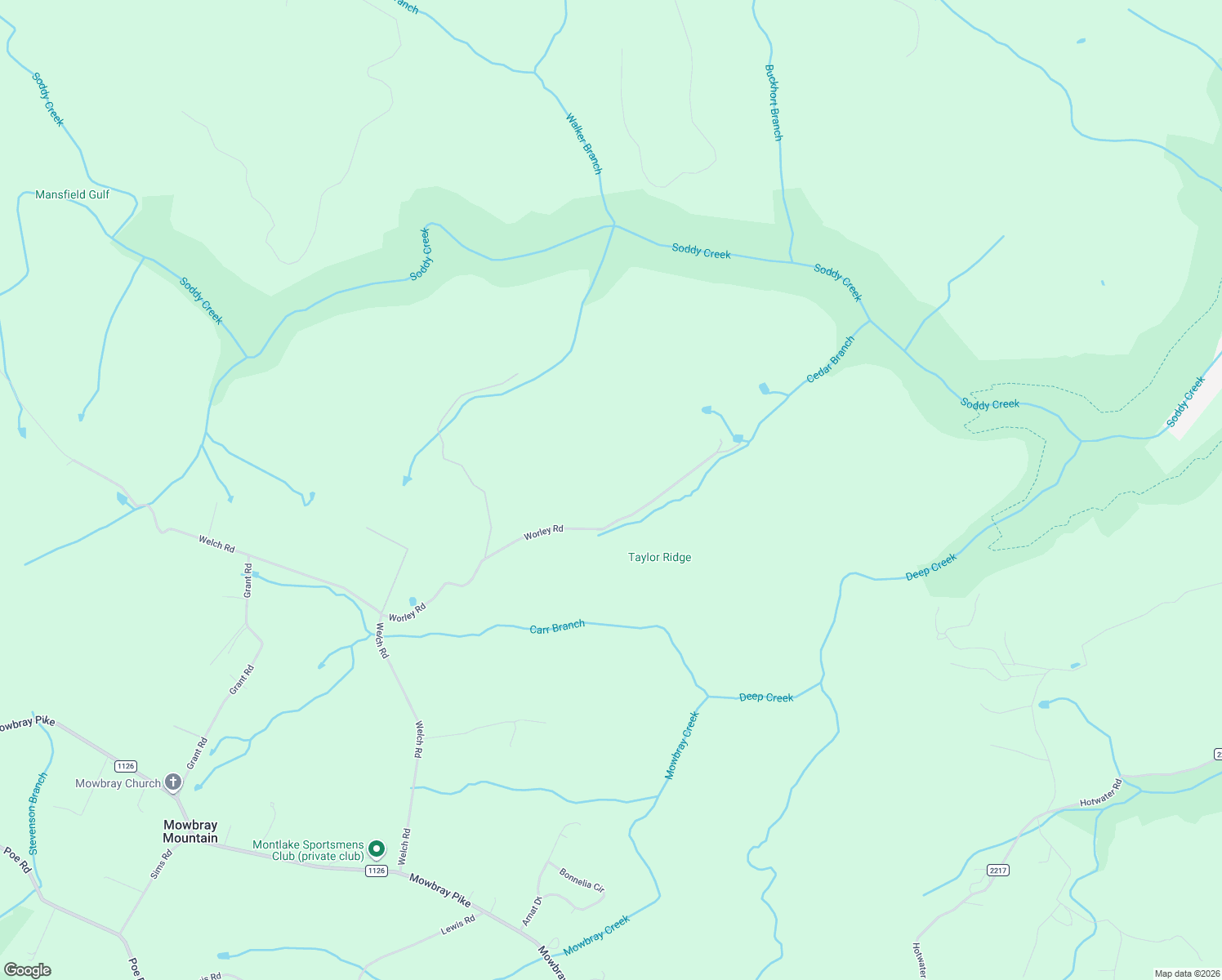 map of restaurants, bars, coffee shops, grocery stores, and more near 11007 Worley Road in Soddy-Daisy