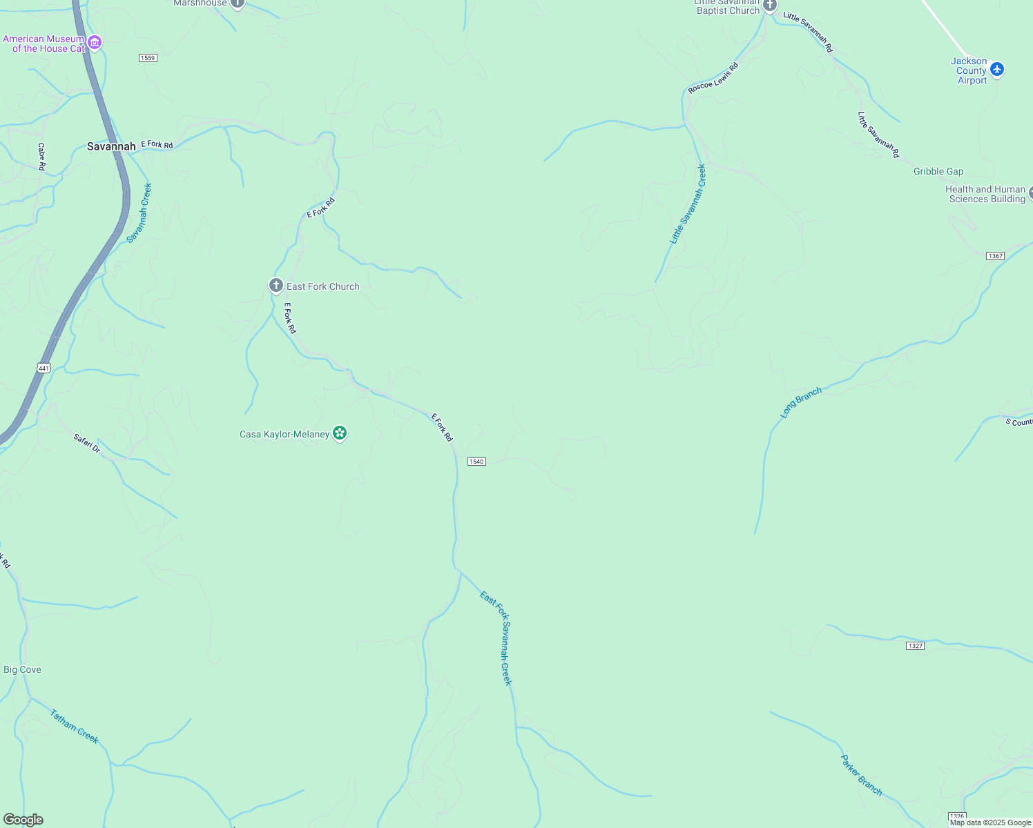 map of restaurants, bars, coffee shops, grocery stores, and more near 111 Jass Cliff Road in Sylva
