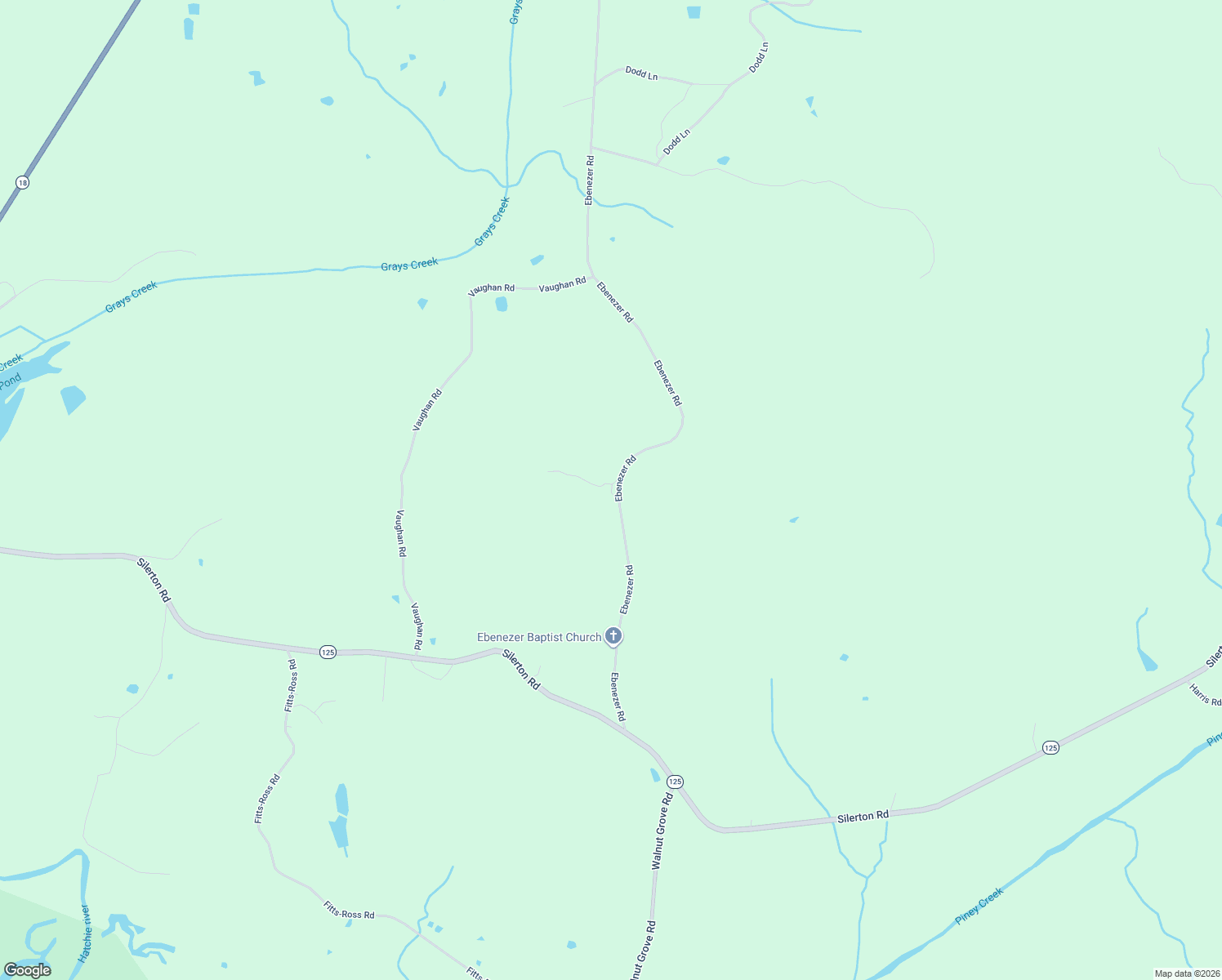 map of restaurants, bars, coffee shops, grocery stores, and more near 3360 Ebenezer Road in Toone