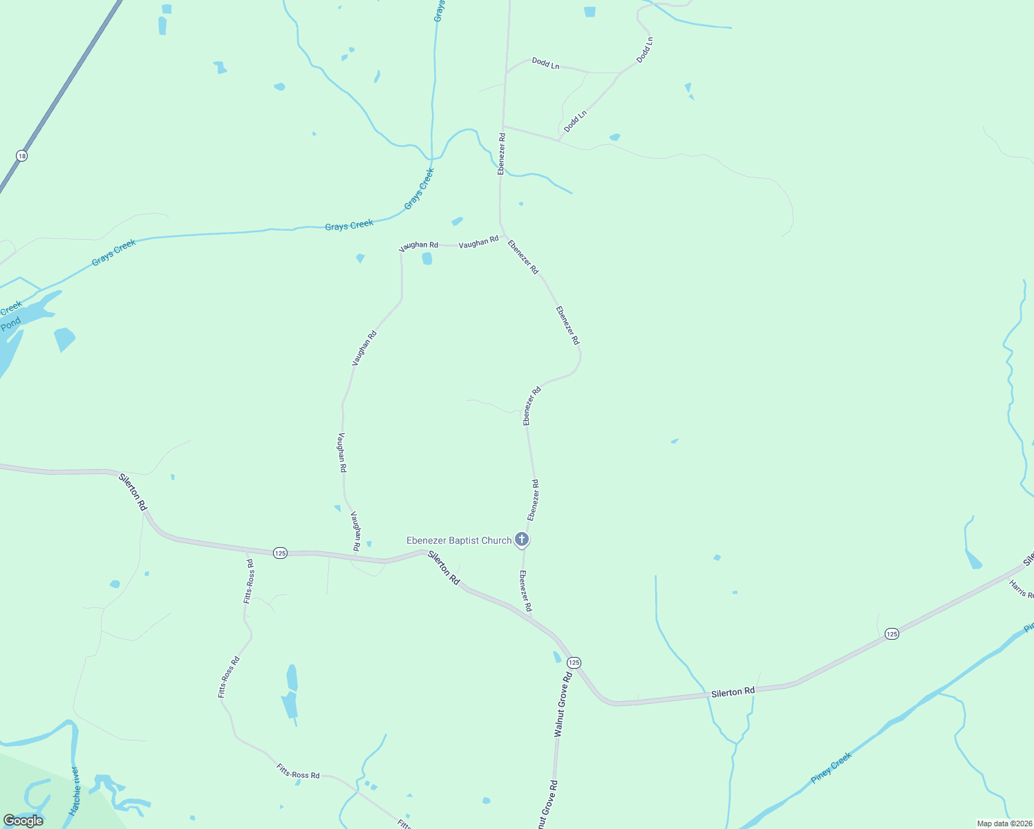 map of restaurants, bars, coffee shops, grocery stores, and more near 3360 Ebenezer Road in Toone