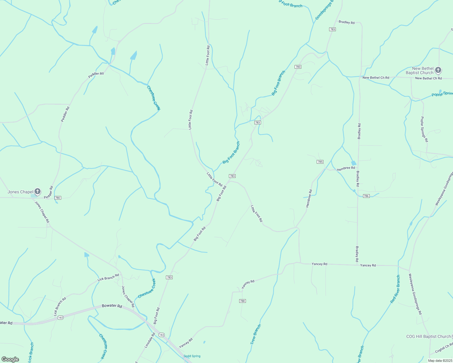 map of restaurants, bars, coffee shops, grocery stores, and more near 550 County Road 783 in Etowah