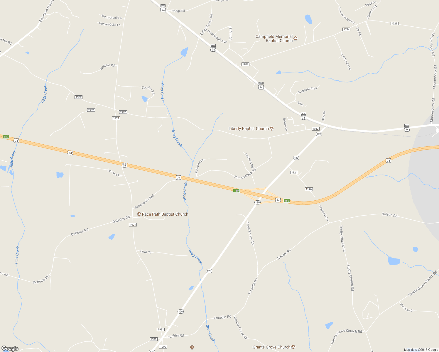 map of restaurants, bars, coffee shops, grocery stores, and more near 443 Jm Lovelace Road in Ellenboro