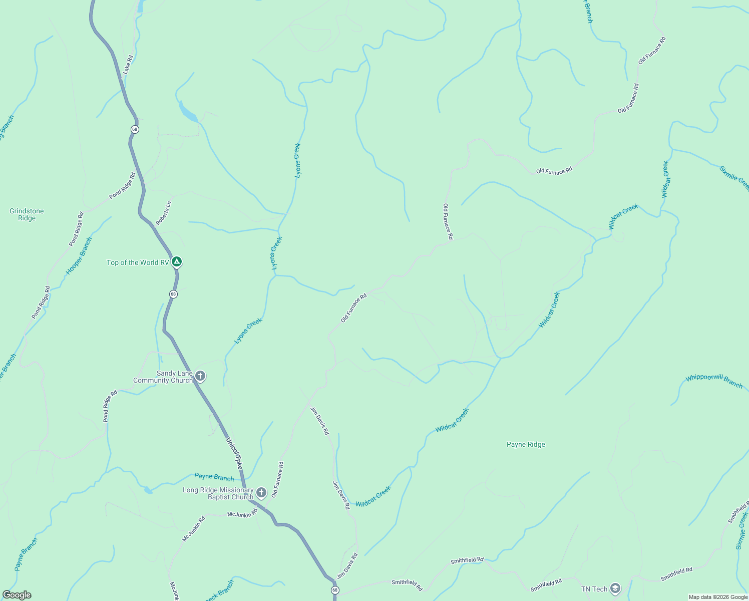 map of restaurants, bars, coffee shops, grocery stores, and more near 500 Old Furnace Road in Tellico Plains