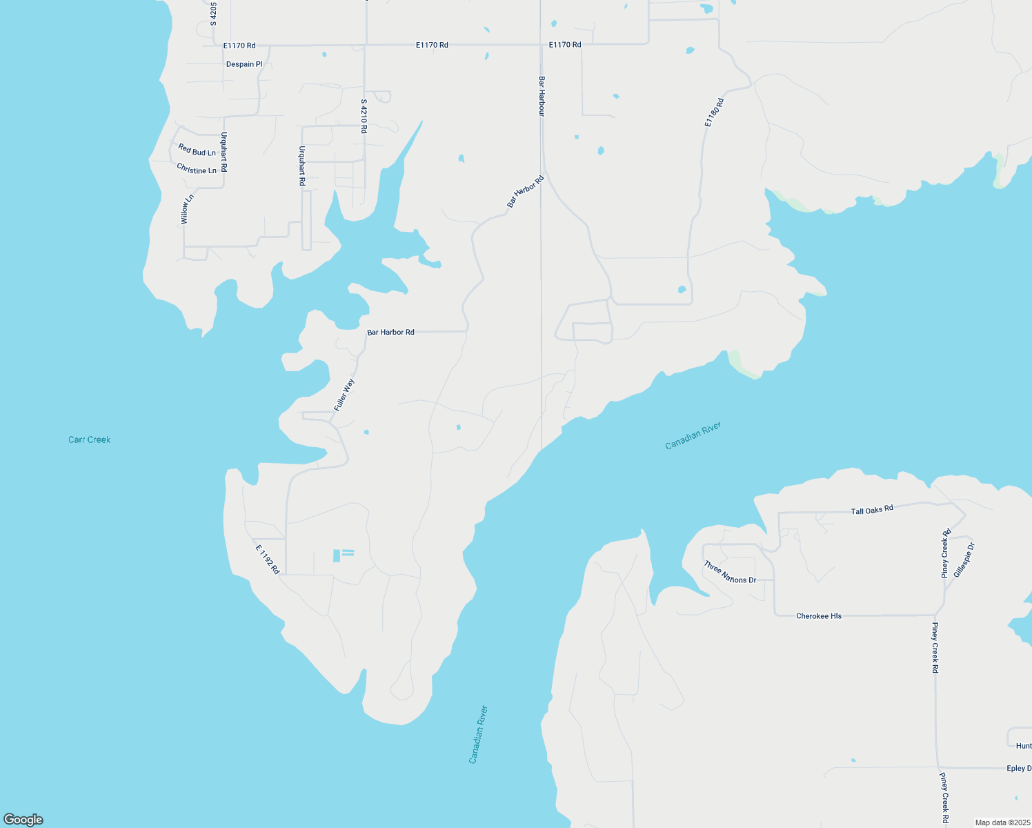 map of restaurants, bars, coffee shops, grocery stores, and more near 118248 South 4217 Road in Eufaula