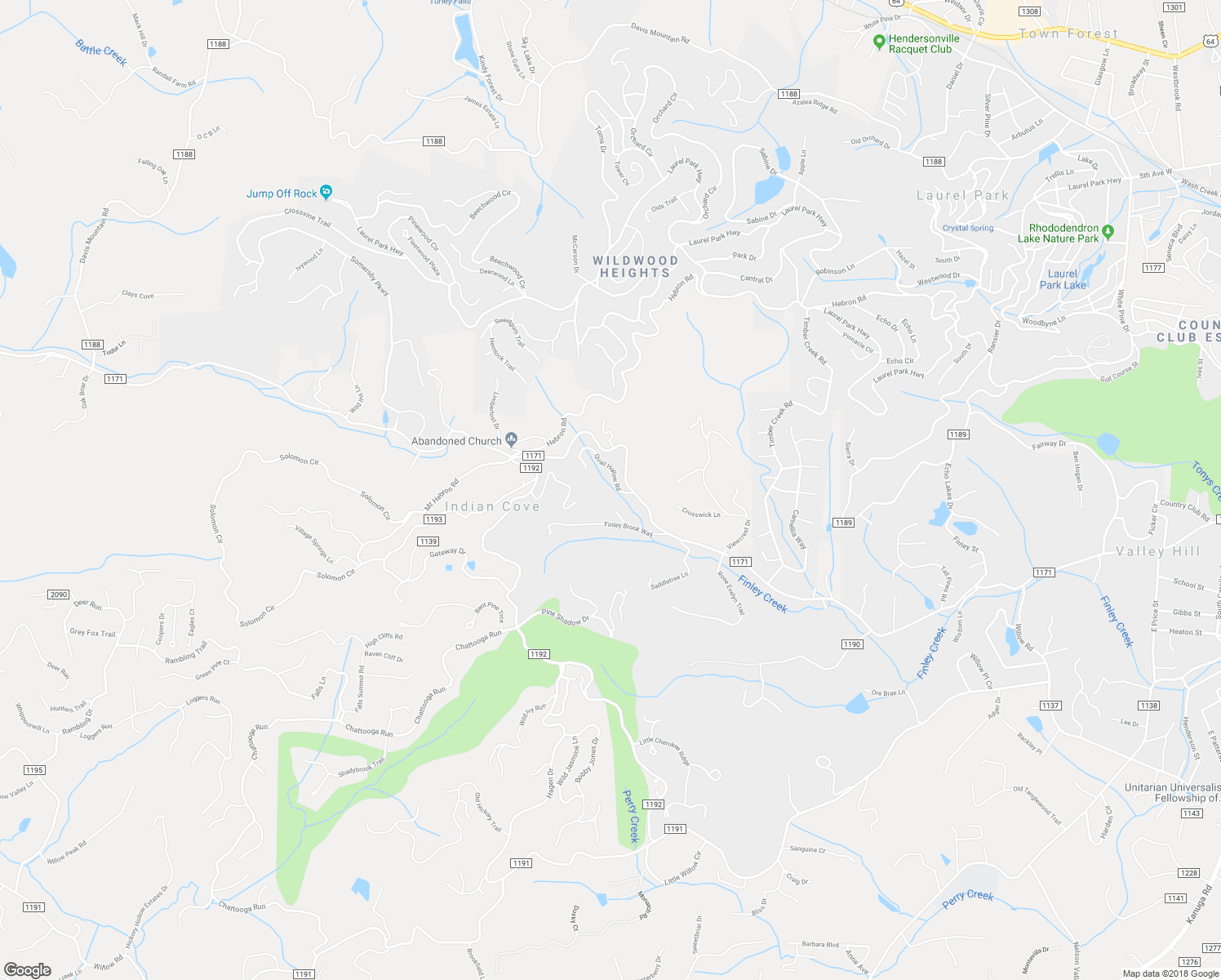 map of restaurants, bars, coffee shops, grocery stores, and more near 102 Quail Hollow Road in Hendersonville