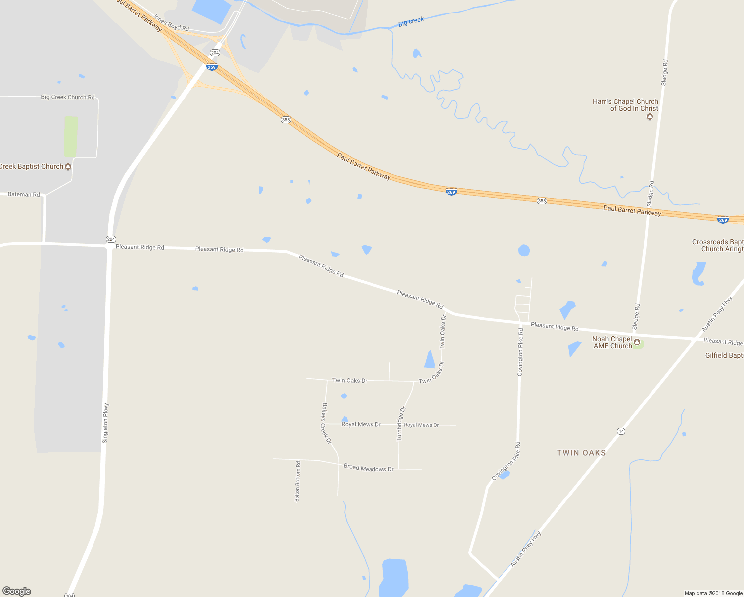 map of restaurants, bars, coffee shops, grocery stores, and more near 6125 Pleasant Ridge Road in Millington