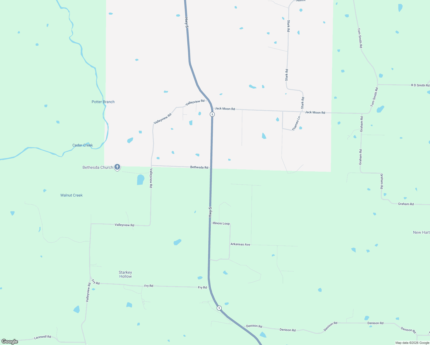 map of restaurants, bars, coffee shops, grocery stores, and more near 791 Arkansas 5 in Rose Bud