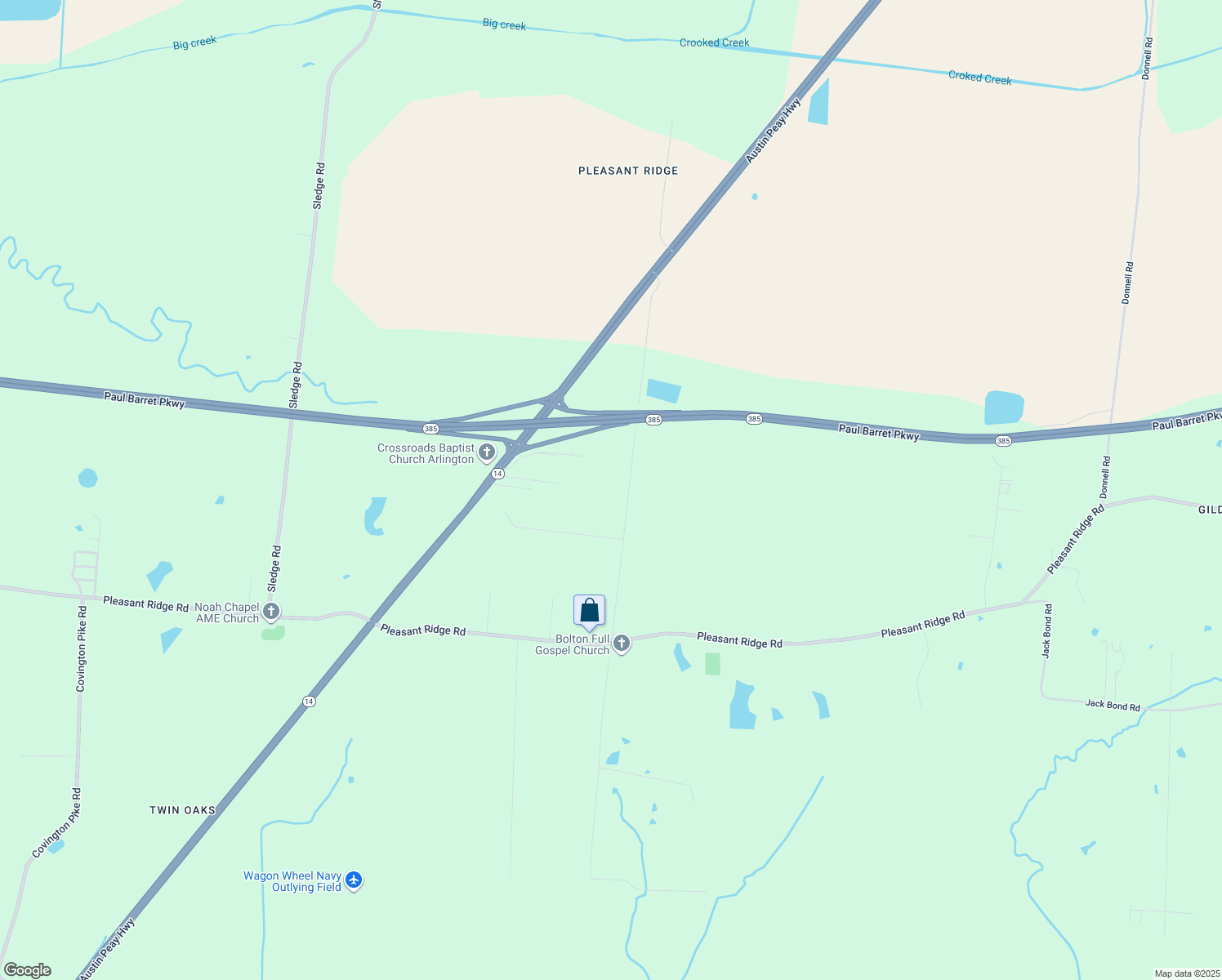 map of restaurants, bars, coffee shops, grocery stores, and more near 6555 Ricks Road in Arlington
