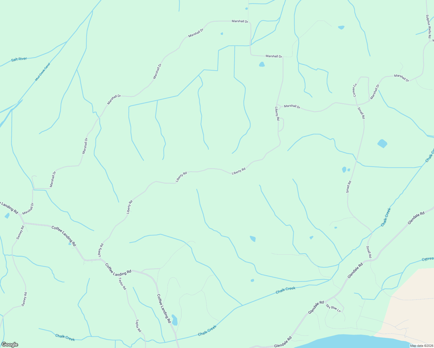 map of restaurants, bars, coffee shops, grocery stores, and more near 1400 Liberty Road in Morris Chapel