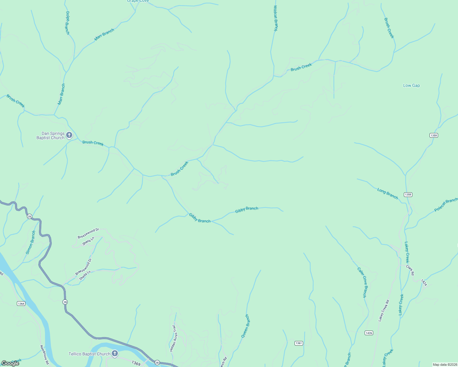 map of restaurants, bars, coffee shops, grocery stores, and more near 981 Fox Run Road in Bryson City