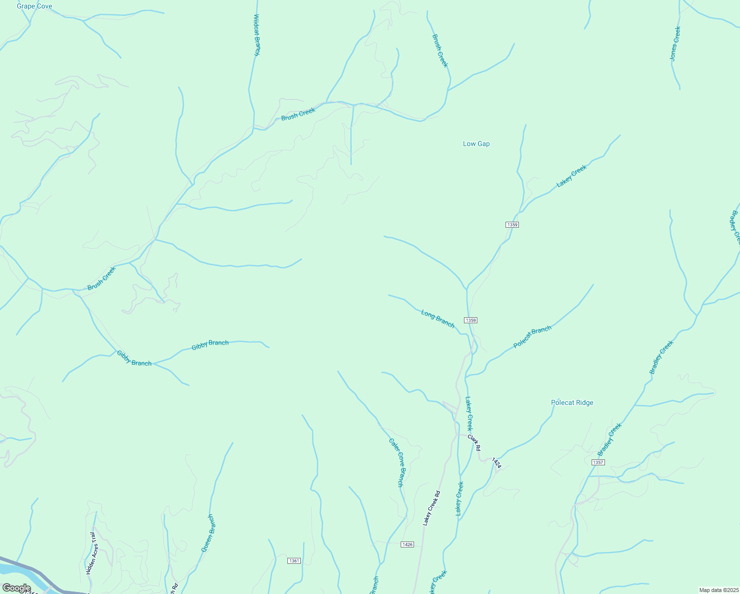map of restaurants, bars, coffee shops, grocery stores, and more near 1760 Lakey Creek Road in Franklin
