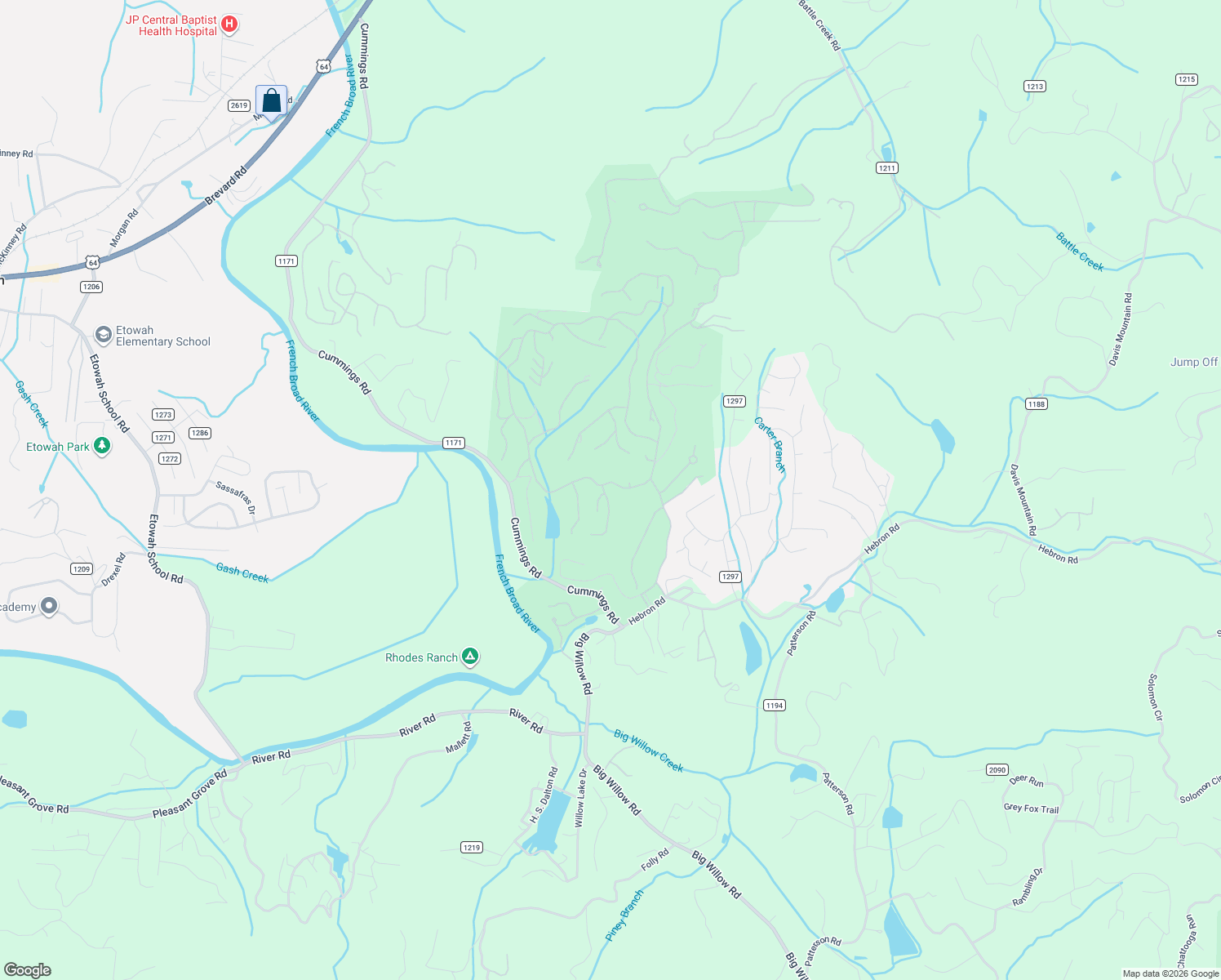 map of restaurants, bars, coffee shops, grocery stores, and more near 117 Cove Loop Road in Hendersonville