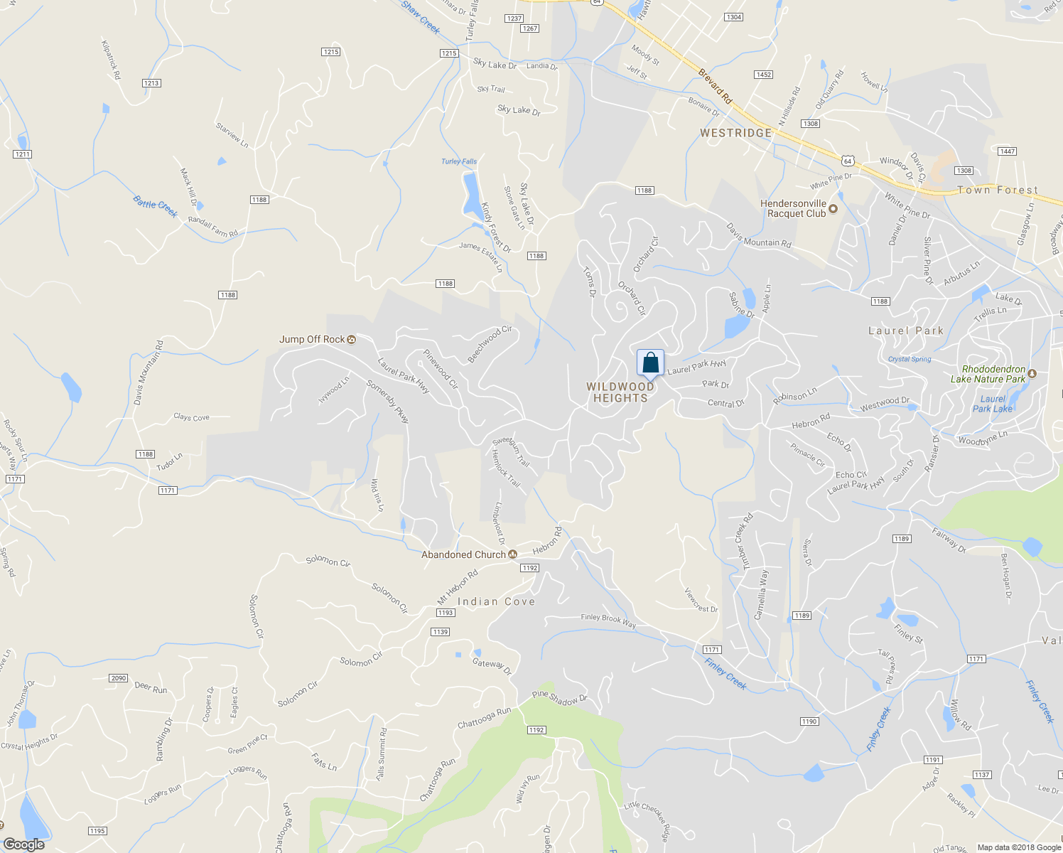 map of restaurants, bars, coffee shops, grocery stores, and more near 4000 Laurel Park Highway in Hendersonville