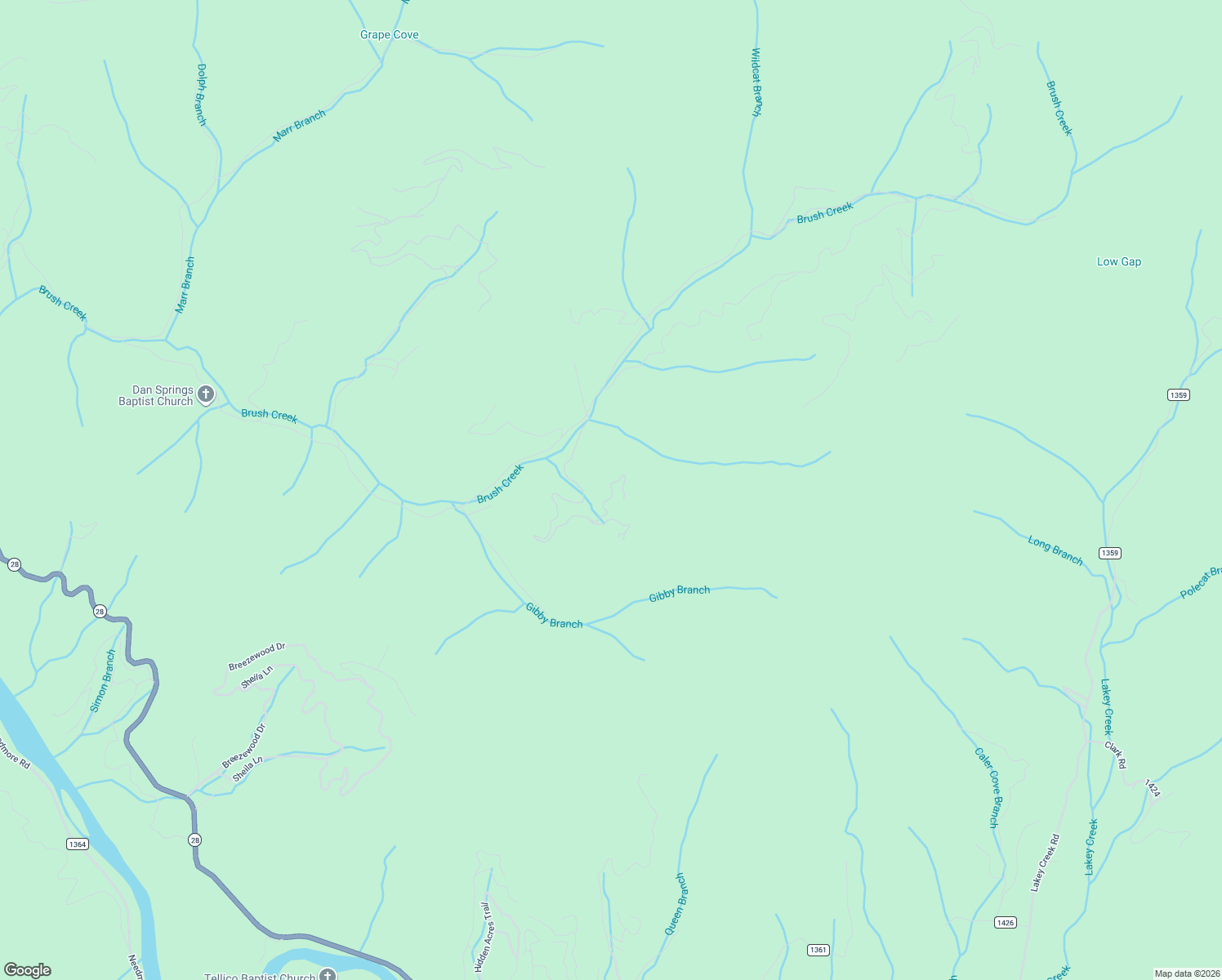 map of restaurants, bars, coffee shops, grocery stores, and more near 981 Fox Run Road in Bryson City