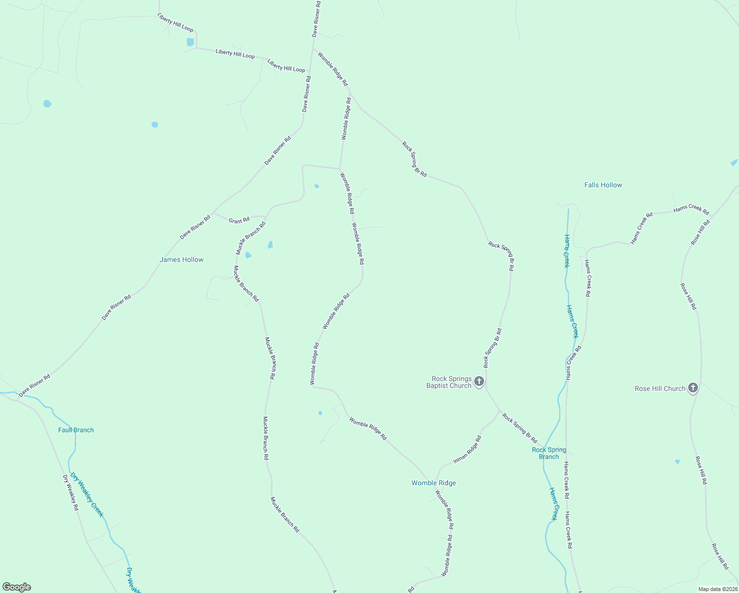 map of restaurants, bars, coffee shops, grocery stores, and more near 2950 Womble Ridge Road in Ethridge