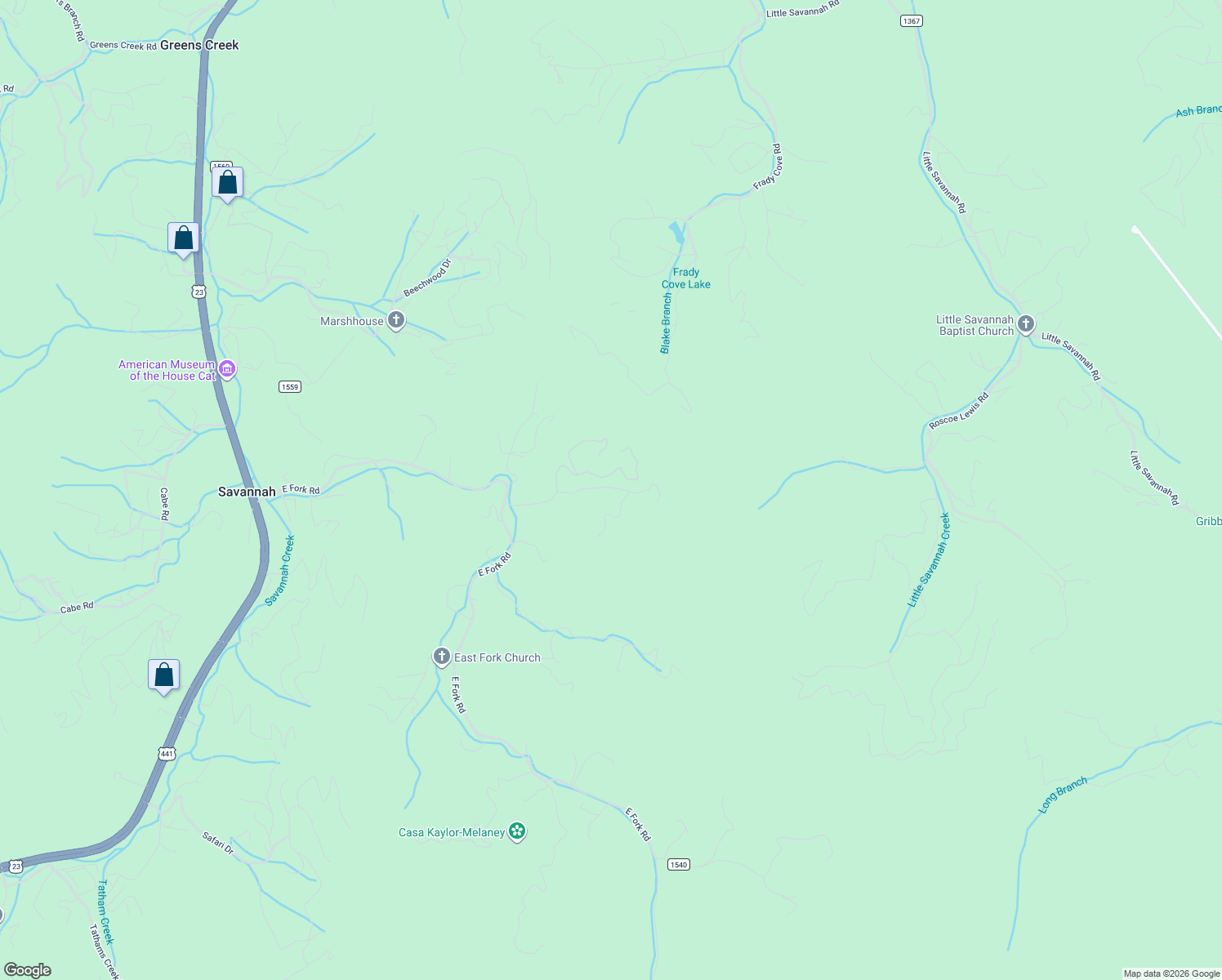 map of restaurants, bars, coffee shops, grocery stores, and more near 328 Early Deitz Road in Sylva