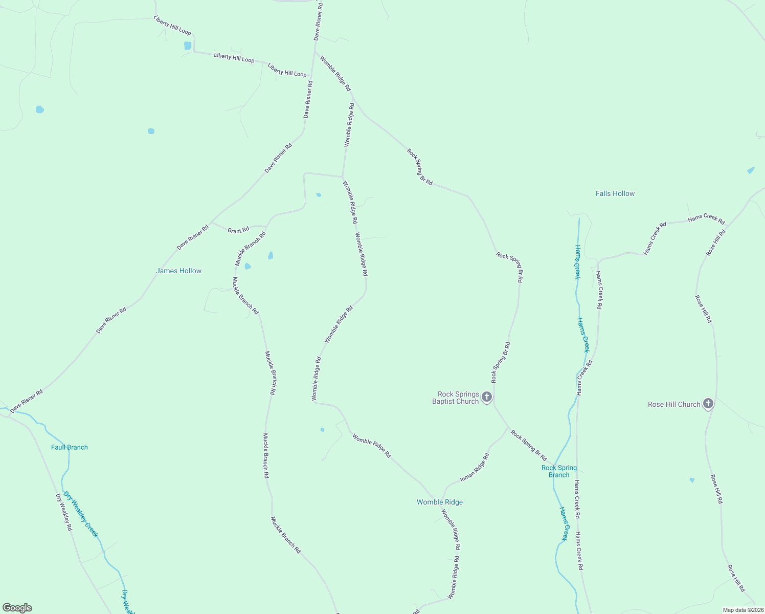 map of restaurants, bars, coffee shops, grocery stores, and more near 2950 Womble Ridge Road in Ethridge