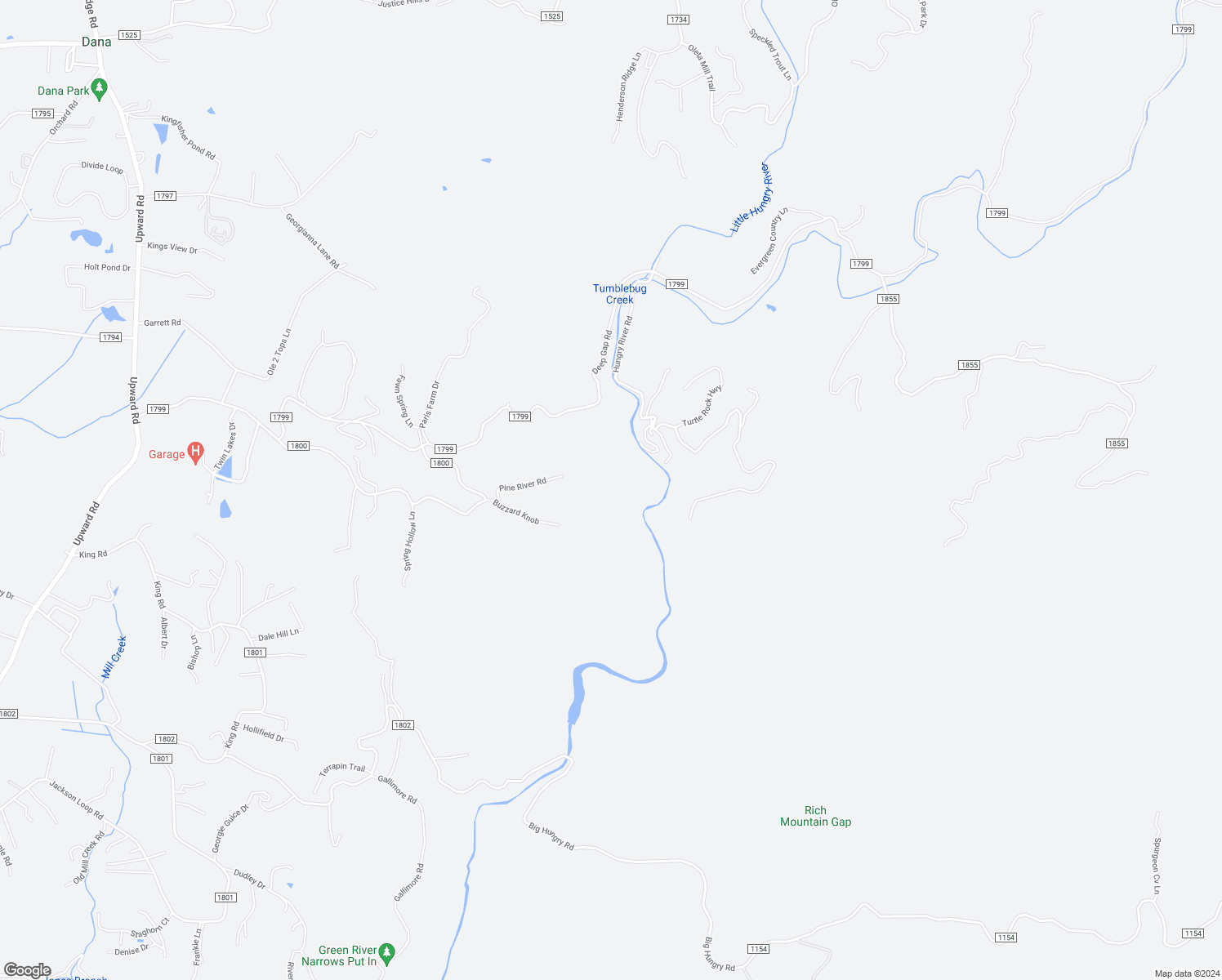 map of restaurants, bars, coffee shops, grocery stores, and more near 220 Pine River Road in Flat Rock