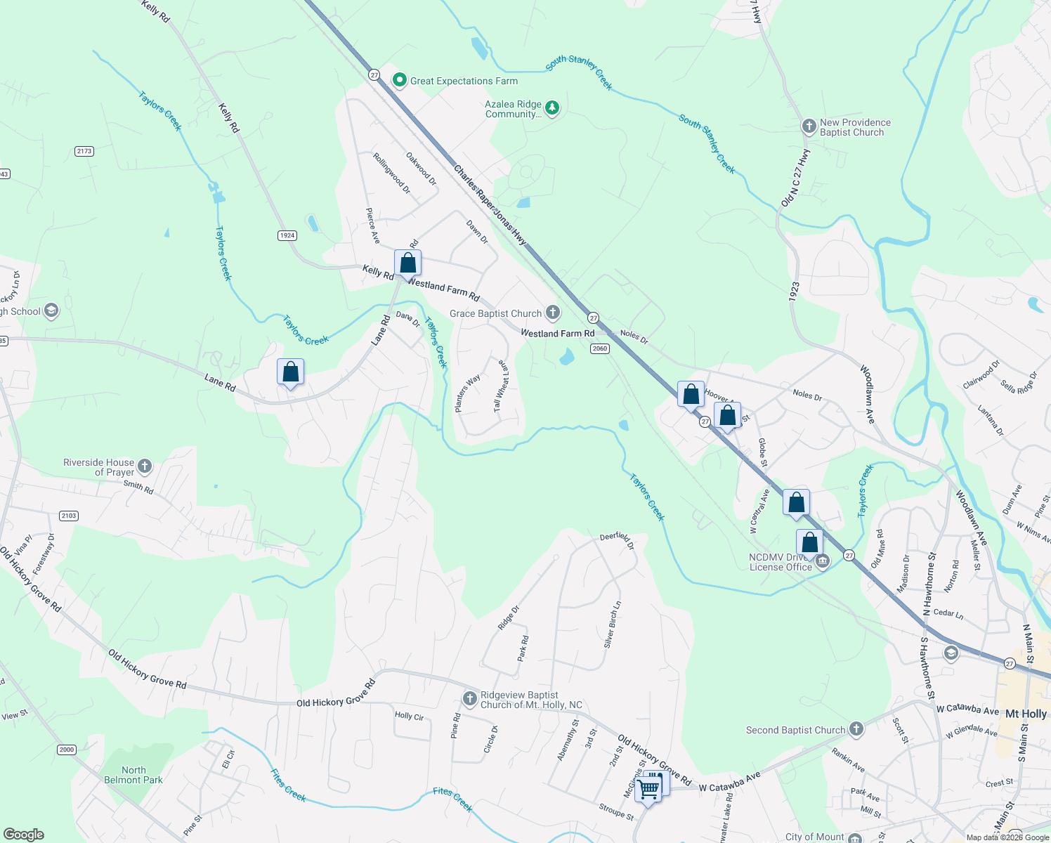 map of restaurants, bars, coffee shops, grocery stores, and more near 205 Harvest Farm Court in Mount Holly