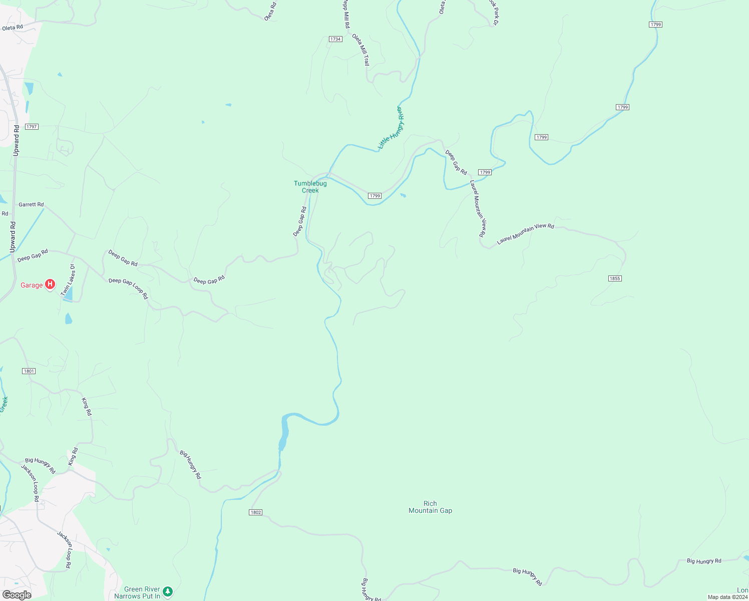 map of restaurants, bars, coffee shops, grocery stores, and more near 772 Rich Mountain Road in Flat Rock