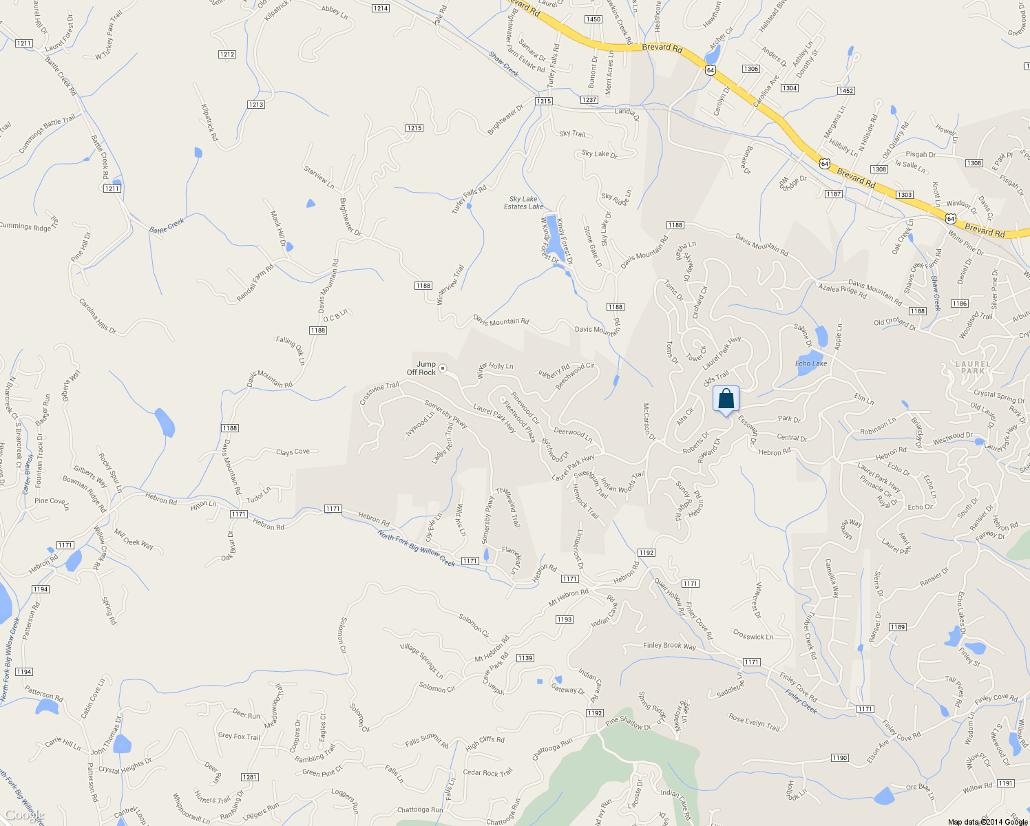 map of restaurants, bars, coffee shops, grocery stores, and more near 1203 Fleetwood Plaza in Laurel Park