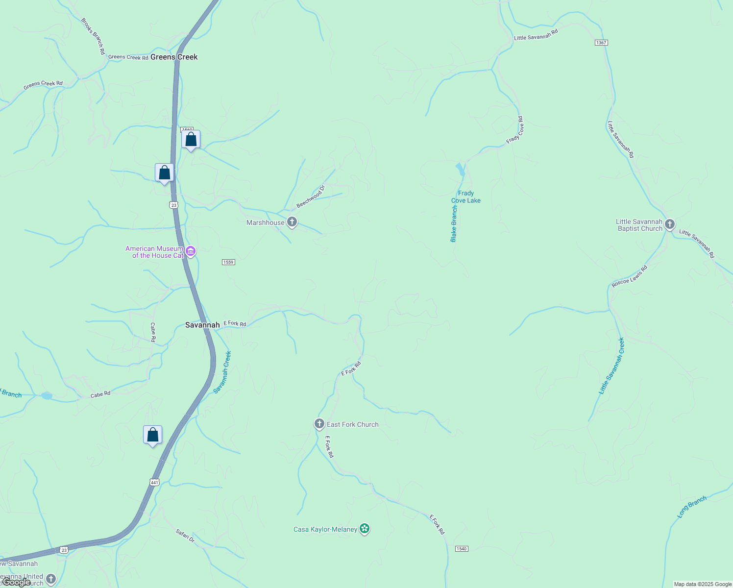 map of restaurants, bars, coffee shops, grocery stores, and more near 182 Woodrow Deitz Road in Sylva