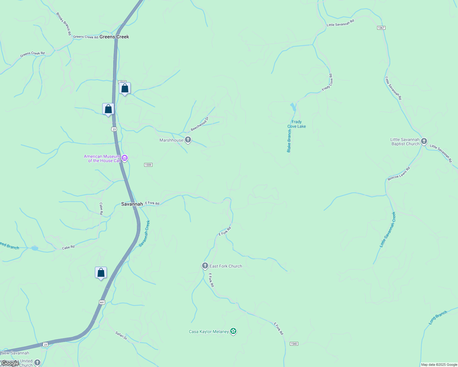 map of restaurants, bars, coffee shops, grocery stores, and more near 182 Woodrow Deitz Road in Sylva