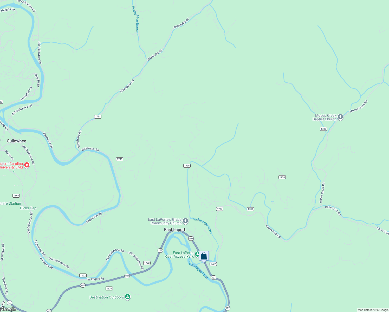 map of restaurants, bars, coffee shops, grocery stores, and more near 2 Black Mountain Road in Cullowhee