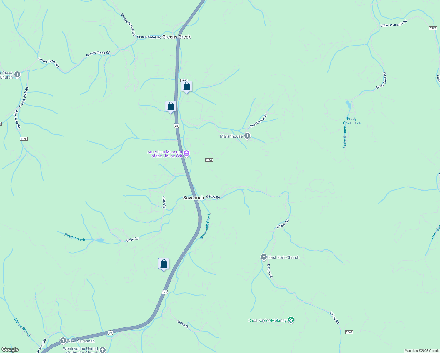 map of restaurants, bars, coffee shops, grocery stores, and more near 212 Timber Leaf Dr in Sylva