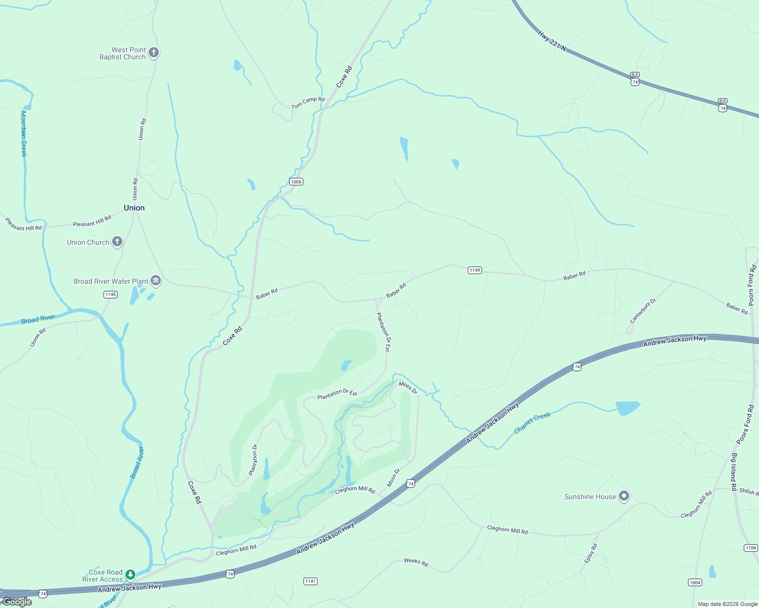 map of restaurants, bars, coffee shops, grocery stores, and more near in Rutherford County