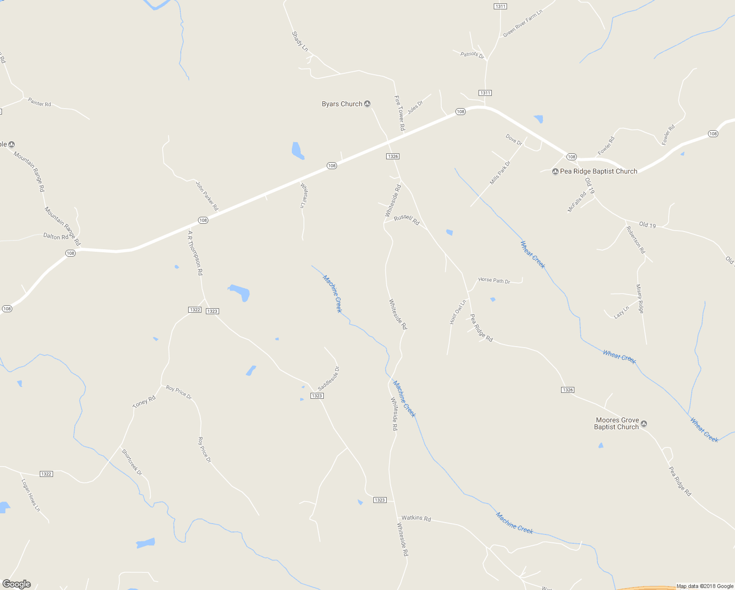map of restaurants, bars, coffee shops, grocery stores, and more near 1929 Whiteside Road in Mill Spring