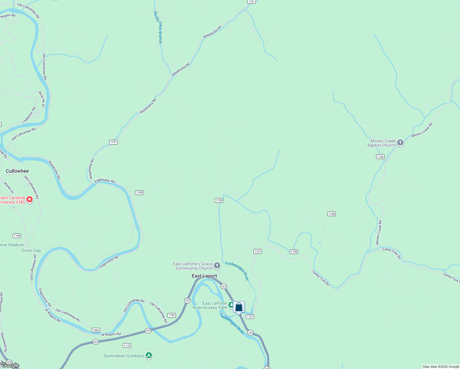 map of restaurants, bars, coffee shops, grocery stores, and more near 2 Black Mountain Road in Cullowhee