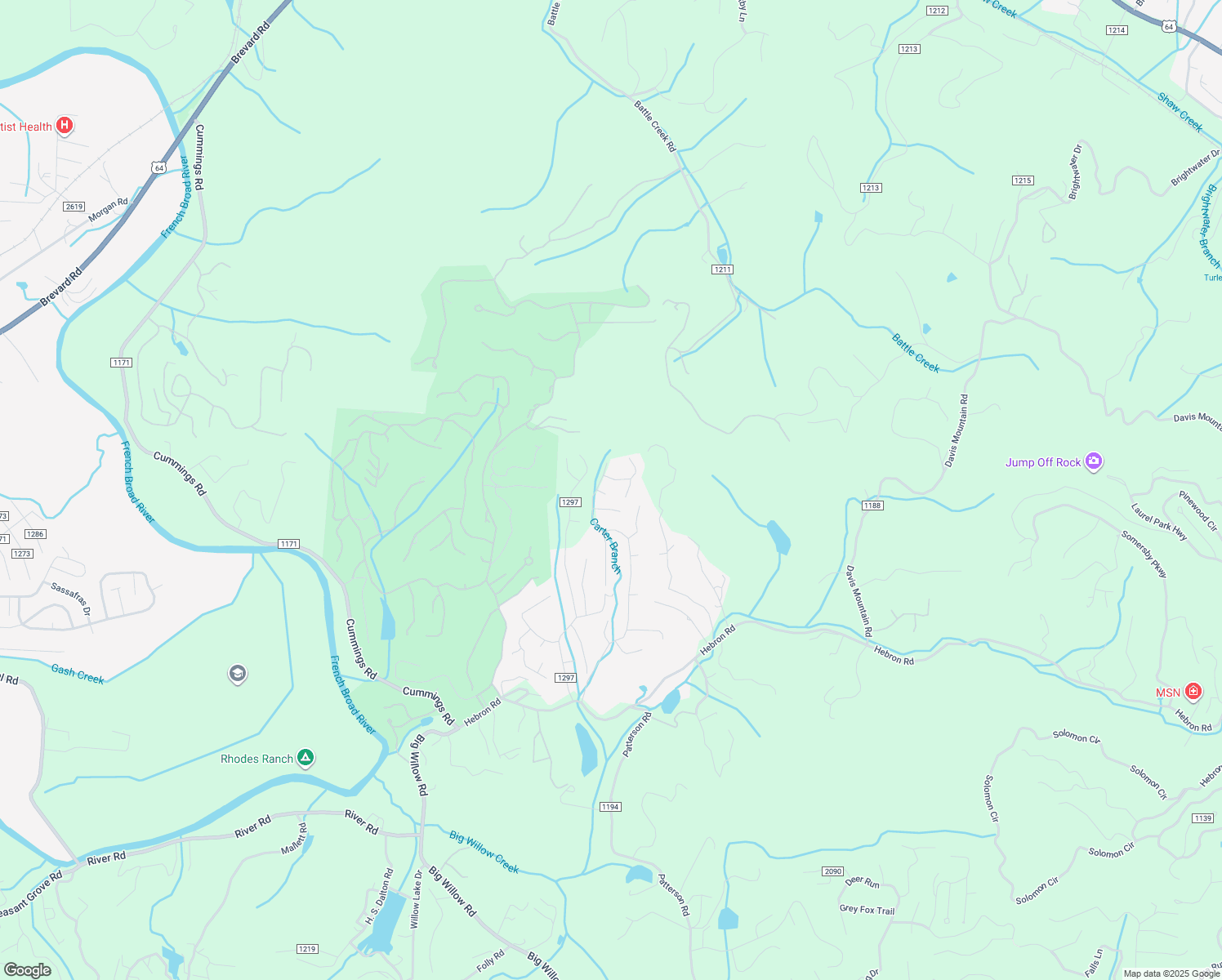 map of restaurants, bars, coffee shops, grocery stores, and more near 29 Smokey Pines Way in Hendersonville