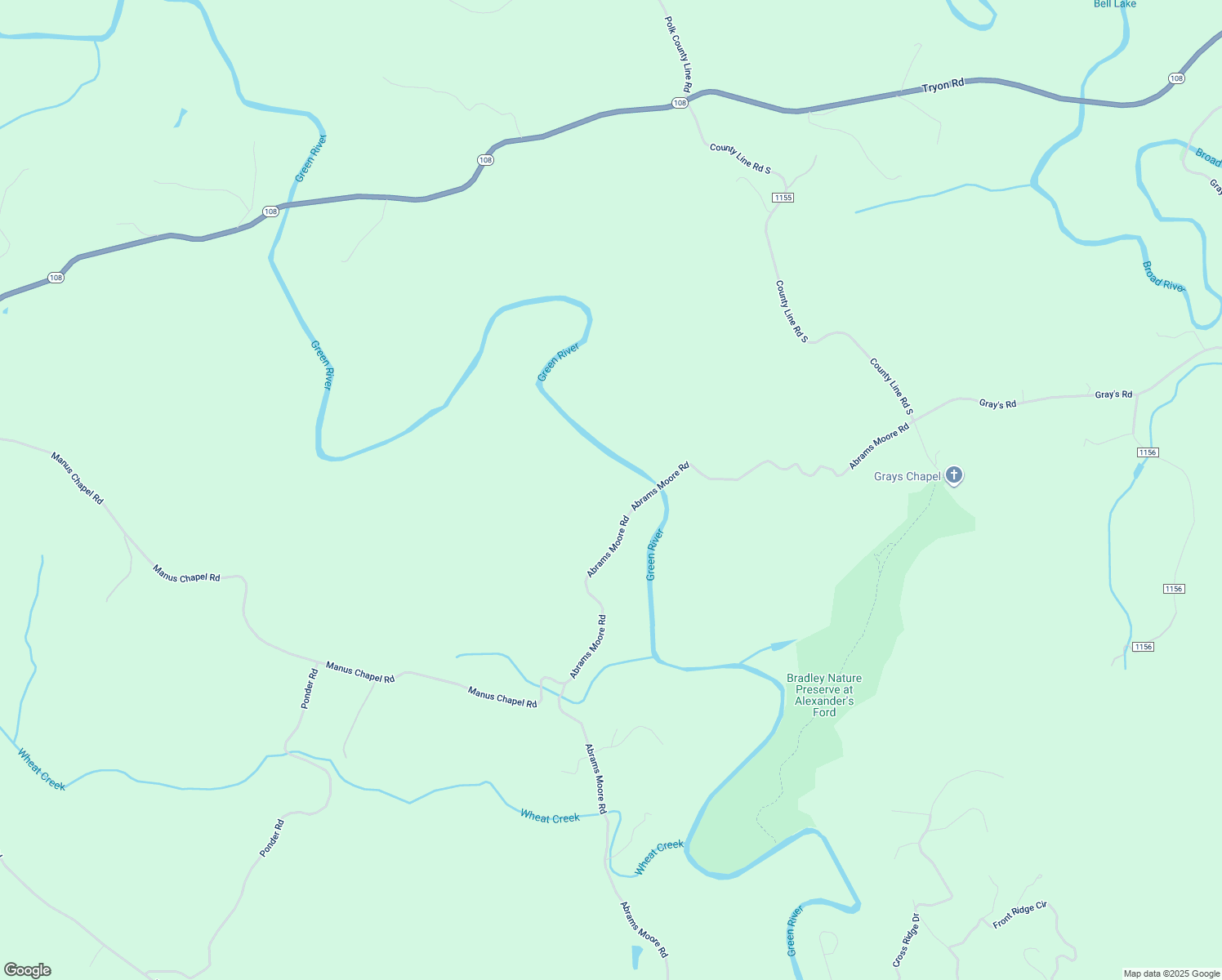 map of restaurants, bars, coffee shops, grocery stores, and more near 2857 Abrams Moore Road in Rutherfordton